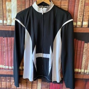 Jamie Sadock black and white‎ zip up track jacket top